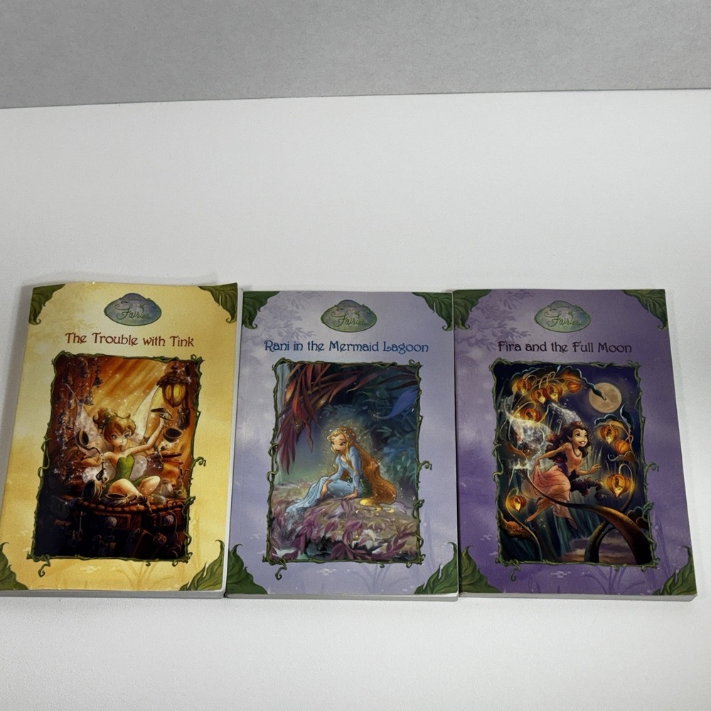 Disney Fairies Books Lot 3 Paperbacks Cute  Gift Idea Homeschool Montessori